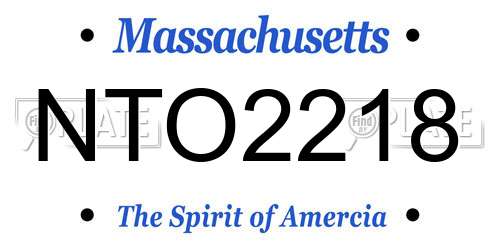NTO2218 Massachusetts License Plate
