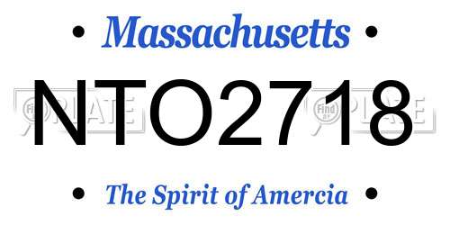 NTO2718 Massachusetts License Plate