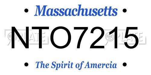 NTO7215 Massachusetts License Plate