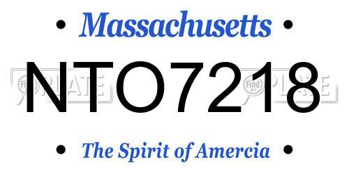 NTO7218 Massachusetts License Plate
