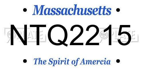 NTQ2215 Massachusetts License Plate