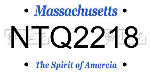 NTQ2218 Massachusetts License Plate