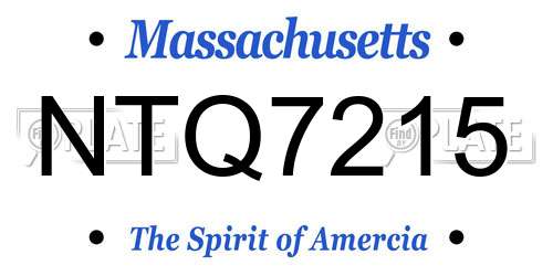 NTQ7215 Massachusetts License Plate