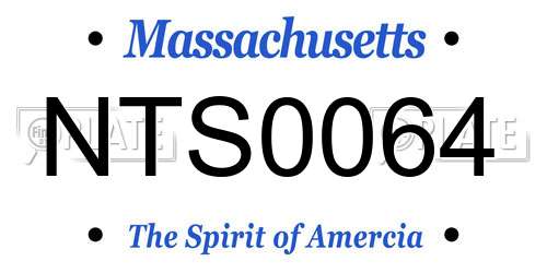 NTS0064 Massachusetts License Plate