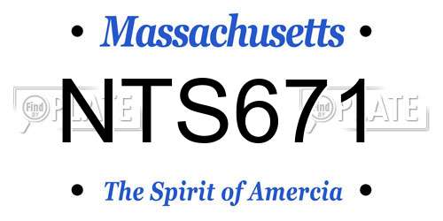 NTS671 Massachusetts License Plate