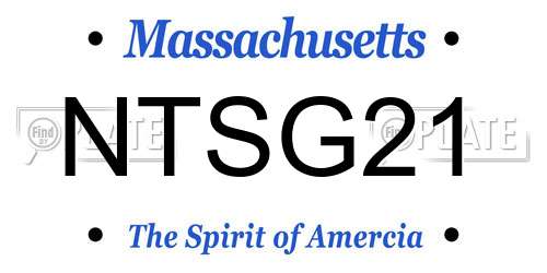 NTSG21 Massachusetts License Plate