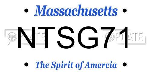 NTSG71 Massachusetts License Plate
