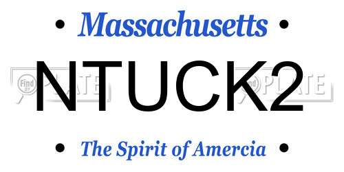 NTUCK2 Massachusetts License Plate