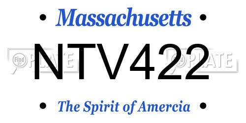 NTV422 Massachusetts License Plate