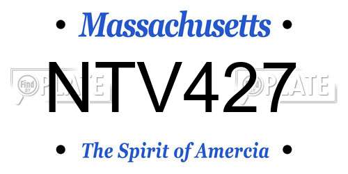 NTV427 Massachusetts License Plate