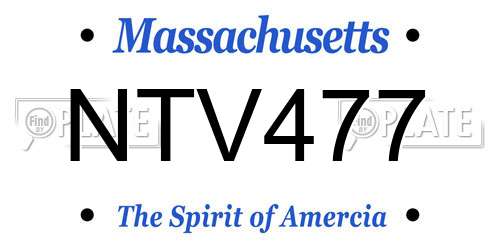 NTV477 Massachusetts License Plate