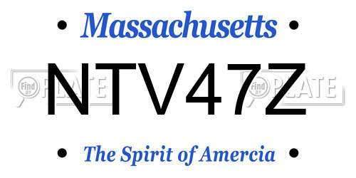 NTV47Z Massachusetts License Plate