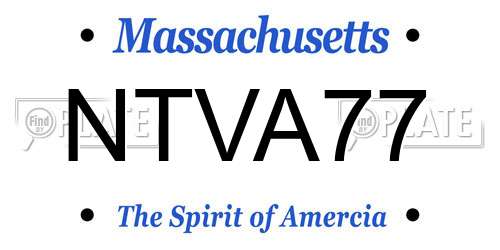 NTVA77 Massachusetts License Plate