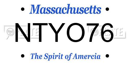 NTYO76 Massachusetts License Plate