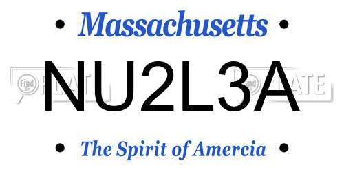 NU2L3A Massachusetts License Plate