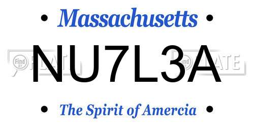 NU7L3A Massachusetts License Plate