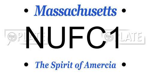 NUFC1 Massachusetts License Plate