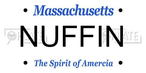 NUFFIN Massachusetts License Plate