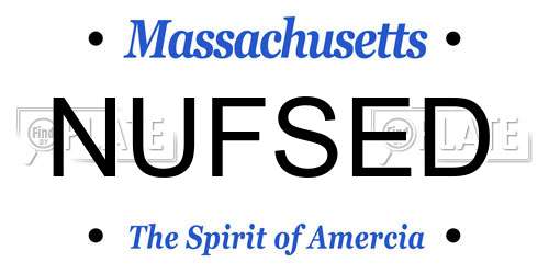 NUFSED Massachusetts License Plate
