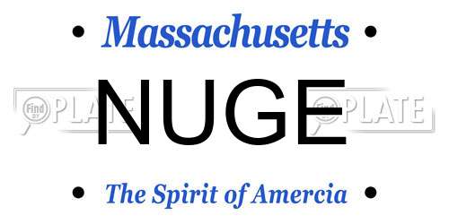 NUGE Massachusetts License Plate