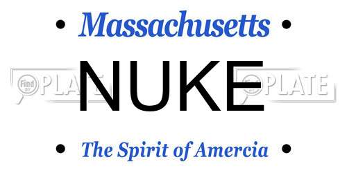NUKE Massachusetts License Plate