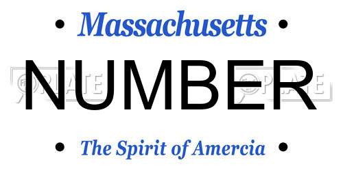 NUMBER Massachusetts License Plate