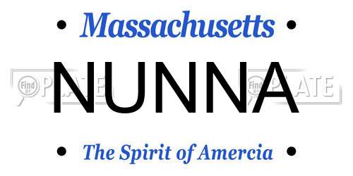 NUNNA Massachusetts License Plate