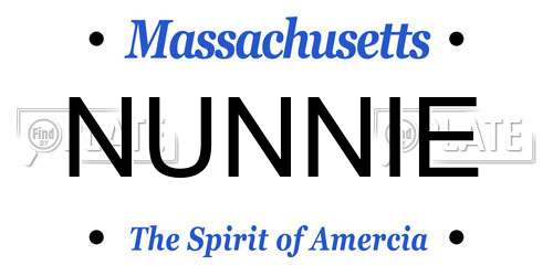 NUNNIE Massachusetts License Plate
