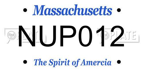 NUP012 Massachusetts License Plate