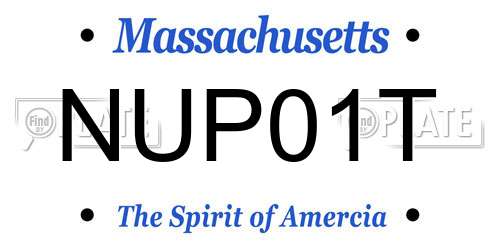 NUP01T Massachusetts License Plate