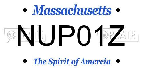 NUP01Z Massachusetts License Plate