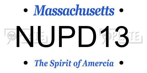 NUPD13 Massachusetts License Plate