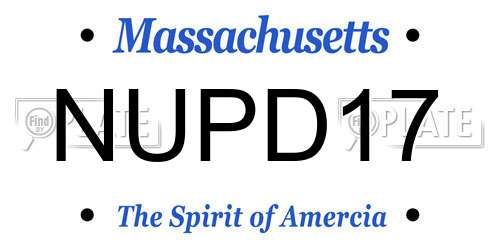 NUPD17 Massachusetts License Plate