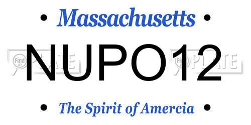 NUPO12 Massachusetts License Plate