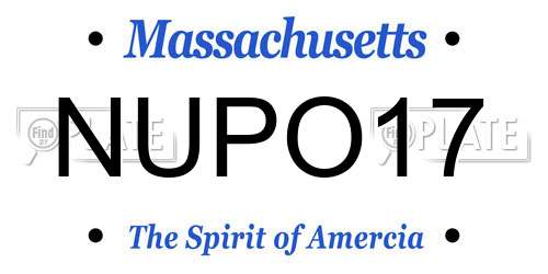 NUPO17 Massachusetts License Plate
