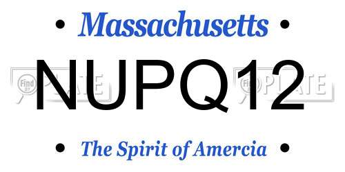 NUPQ12 Massachusetts License Plate