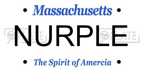 NURPLE Massachusetts License Plate