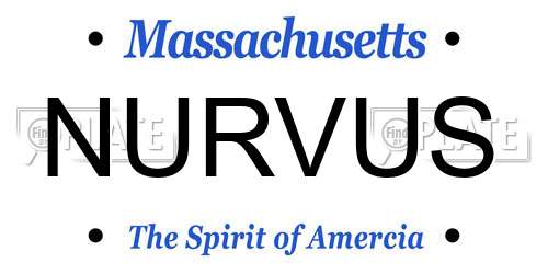 NURVUS Massachusetts License Plate