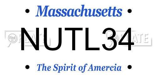 NUTL34 Massachusetts License Plate