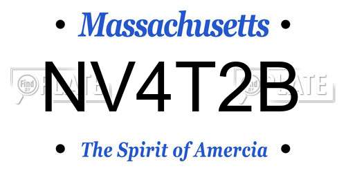 NV4T2B Massachusetts License Plate