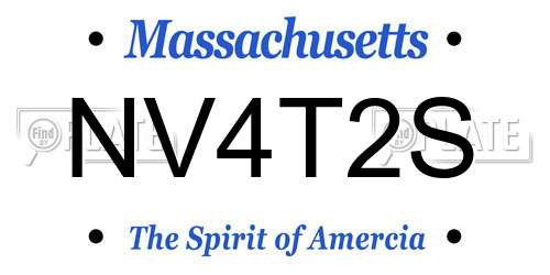 NV4T2S Massachusetts License Plate