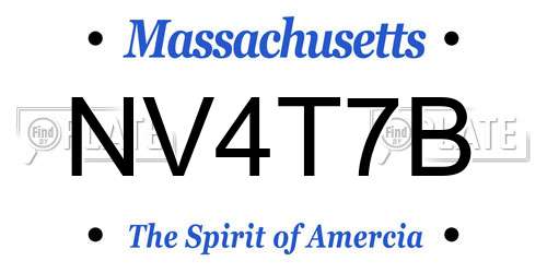 NV4T7B Massachusetts License Plate