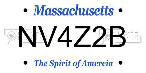 NV4Z2B Massachusetts License Plate