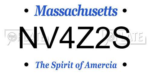 NV4Z2S Massachusetts License Plate