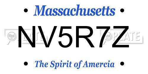 NV5R7Z Massachusetts License Plate