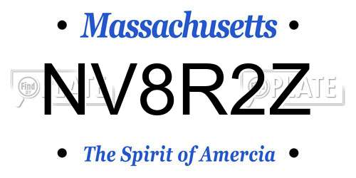 NV8R2Z Massachusetts License Plate