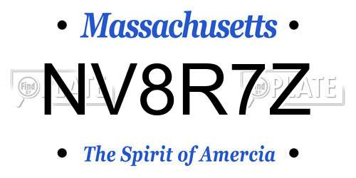 NV8R7Z Massachusetts License Plate