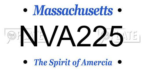 NVA225 Massachusetts License Plate