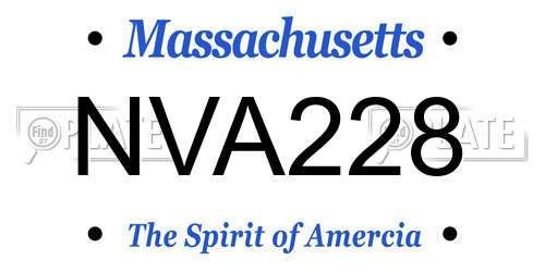 NVA228 Massachusetts License Plate
