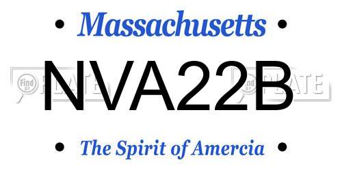 NVA22B Massachusetts License Plate